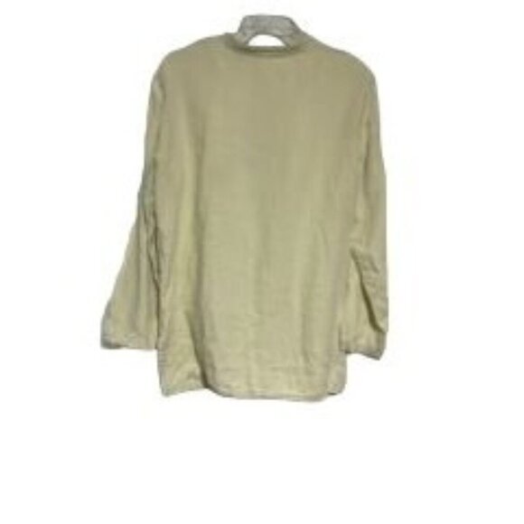 J. Jill Women's Top Tunic Button Down Casual Linen Blend Size Yellow Size Medium - Picture 5 of 5